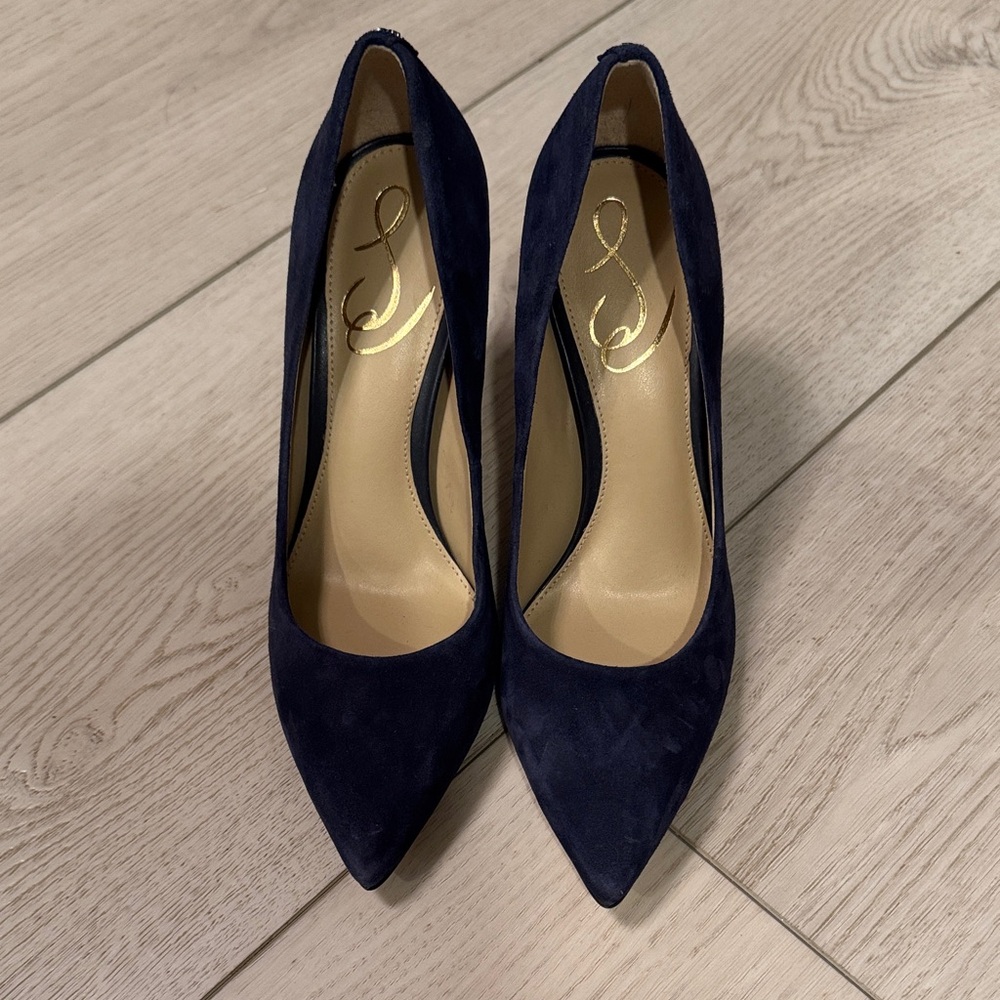 Elegant Velvet Navy Blue Women's Heels